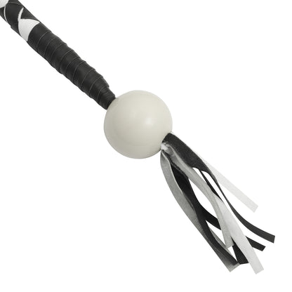 GBW212B Leather Biker Whip-White/black W / White Pool Ball  Thunderbird Speed Shop