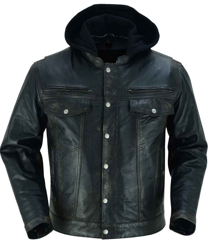 DS782 Men's Lightweight Drum Dyed Distressed Naked Lambskin Jacket  Thunderbird Speed Shop