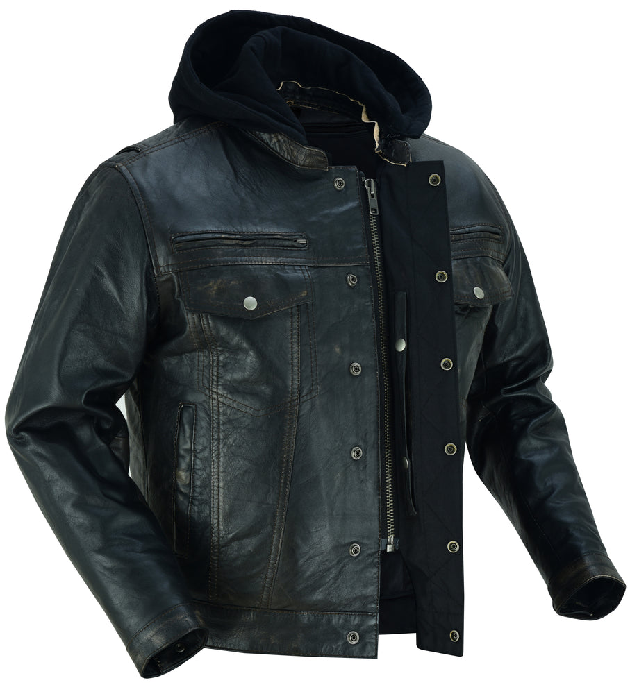 DS782 Men's Lightweight Drum Dyed Distressed Naked Lambskin Jacket  Thunderbird Speed Shop