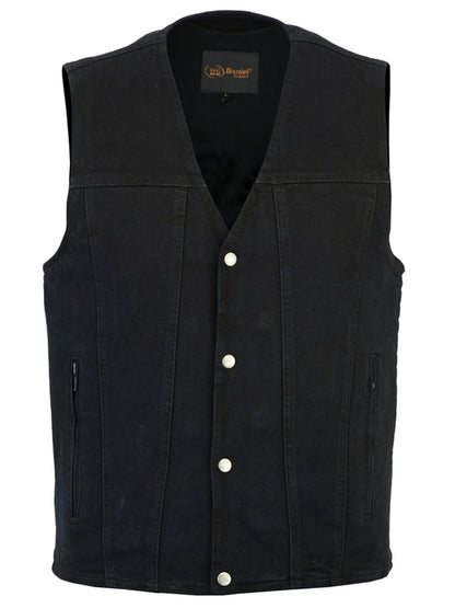 DM925BK Men's Single Back Panel Concealed Carry Denim Vest  Thunderbird Speed Shop