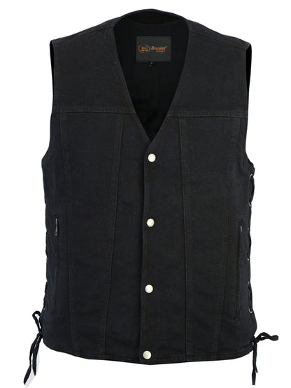 DM905BK Men's Single Back Panel Concealed Carry Denim Vest  Thunderbird Speed Shop