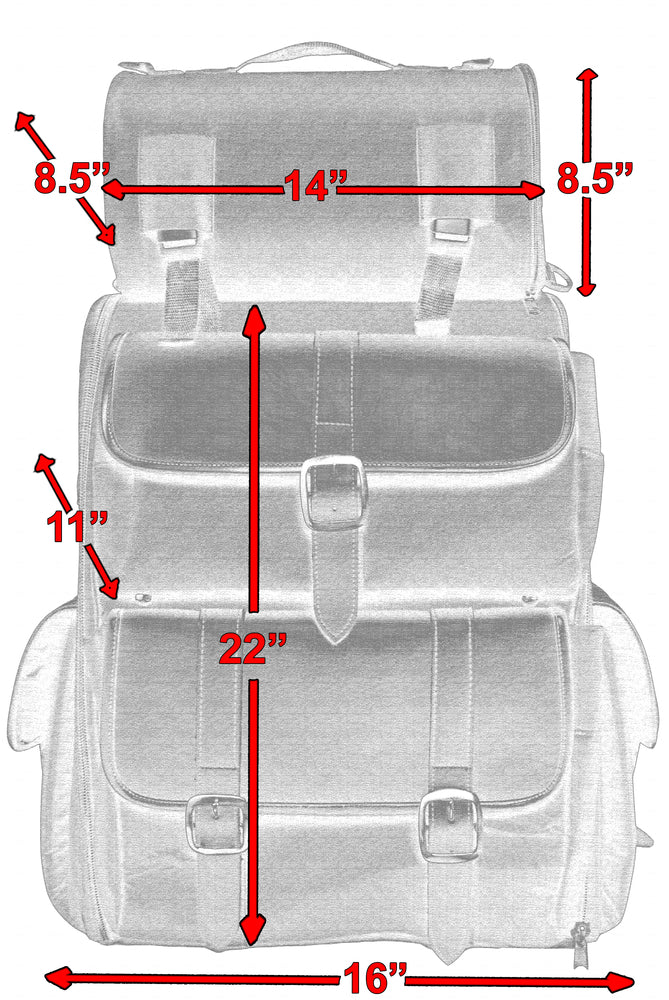 DS391 Updated Touring Sissy Bar Bag  Thunderbird Speed Shop