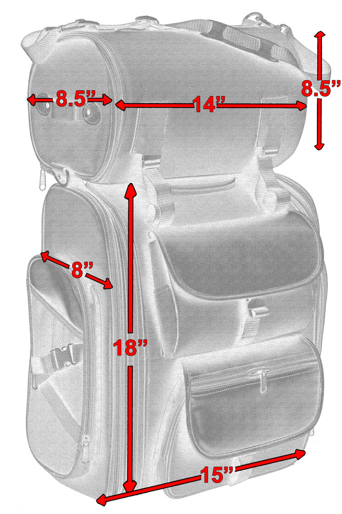 DS392 Updated Touring Sissy Bar Bag  Thunderbird Speed Shop