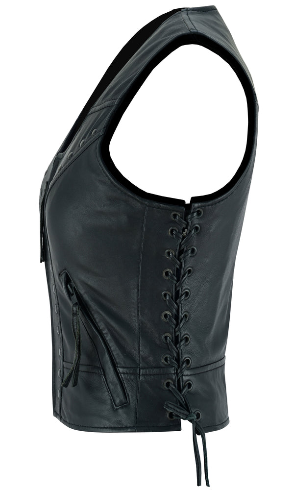 DS241 Women's Lightweight Vest with Rivets Detailing  Thunderbird Speed Shop