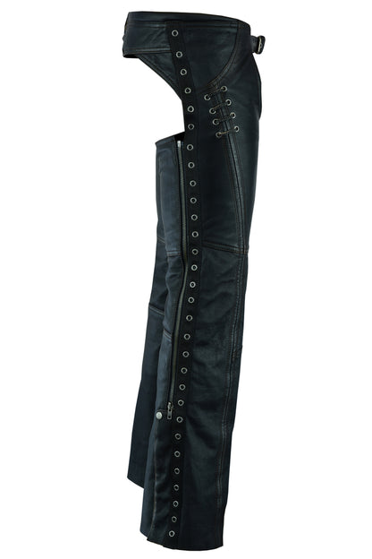 DS490 Women's Stylish Lightweight Hip Set Chaps in Lightweight Drum D  Thunderbird Speed Shop