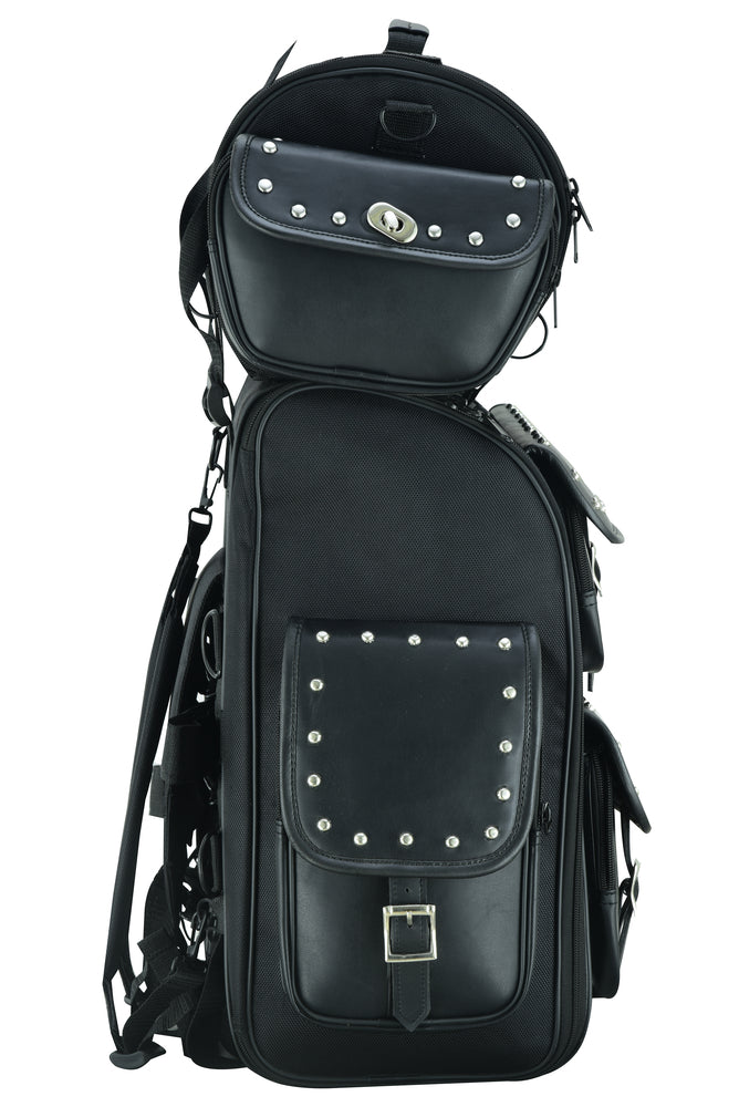 DS386 Updated Touring Back Pack With Studs  Thunderbird Speed Shop