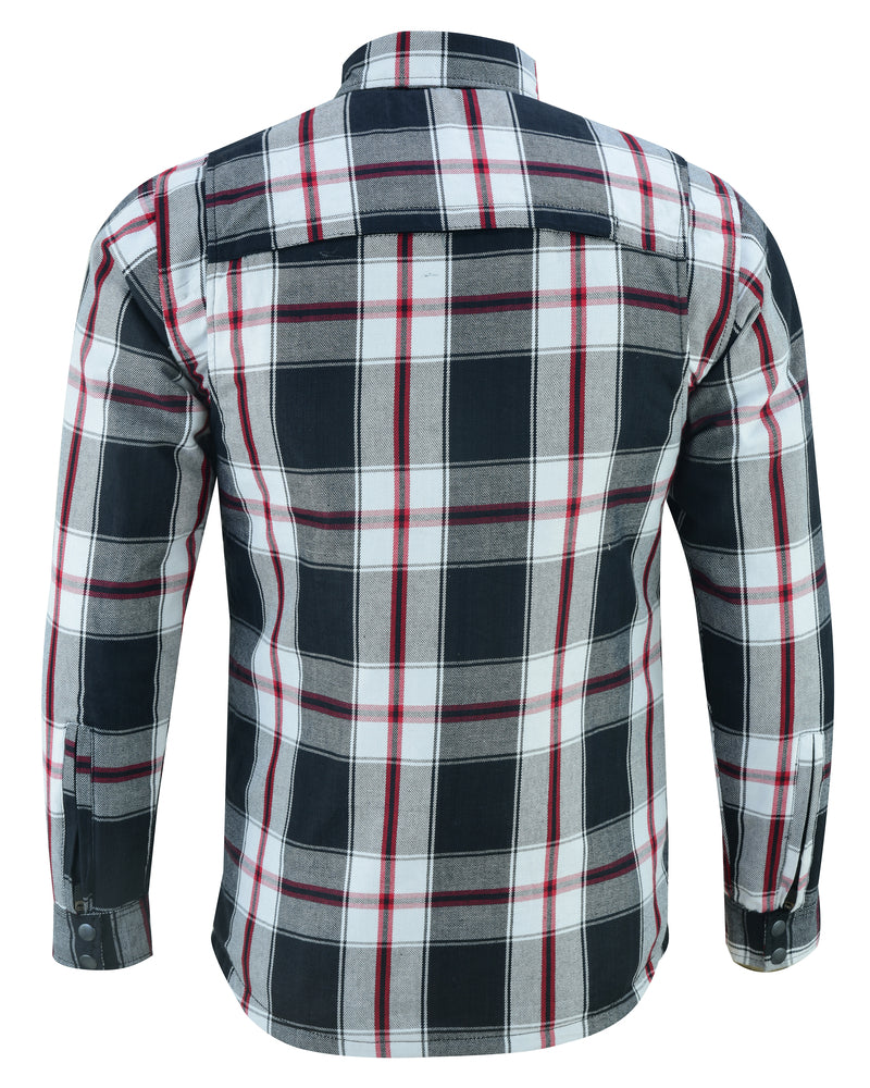 DS4672 Armored Flannel Shirt - Black, White & Red  Thunderbird Speed Shop