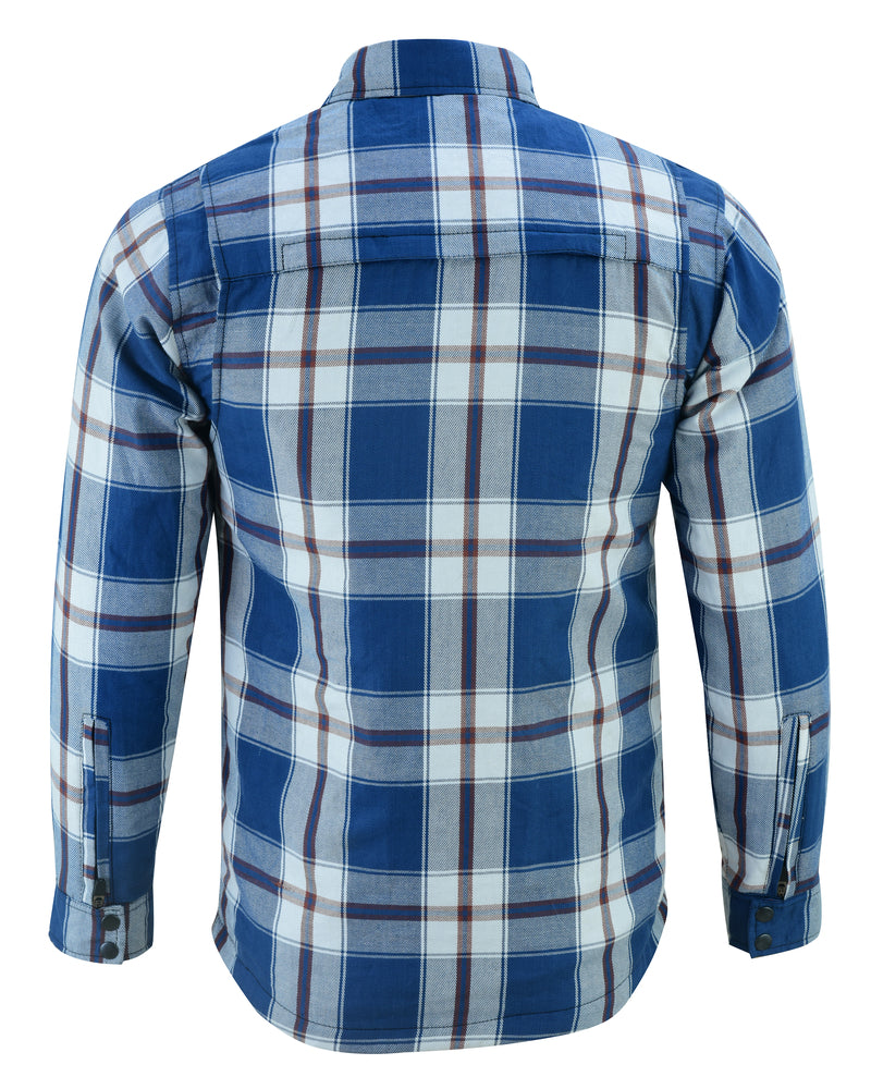 DS4673 Armored Flannel Shirt - Blue, White & Maroon  Thunderbird Speed Shop