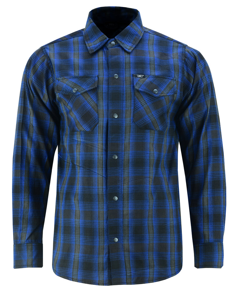 DS4681 Flannel Shirt - Daze Blue and Black  Thunderbird Speed Shop