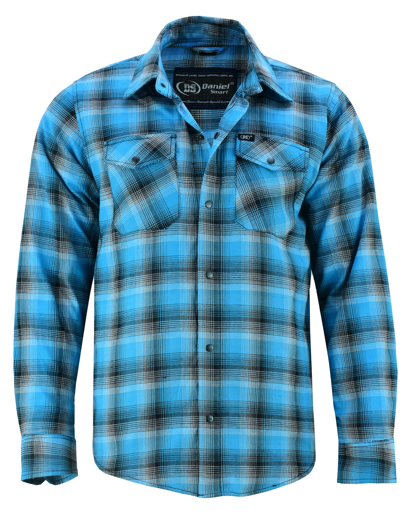 DS4683 Flannel Shirt - Blue and Black Shaded  Thunderbird Speed Shop