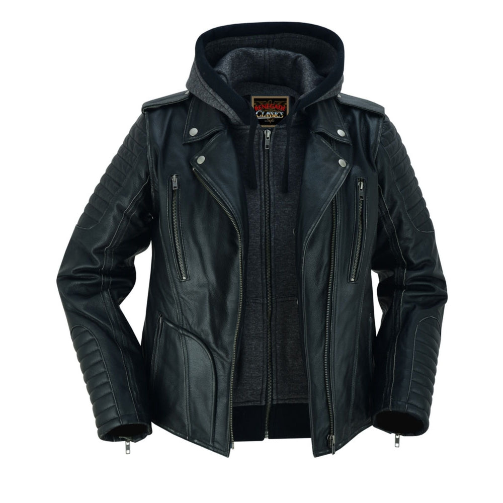 RC877 Women's M/C Jacket with Rub-Off Finish  Thunderbird Speed Shop