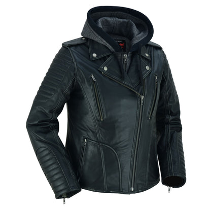 RC877 Women's M/C Jacket with Rub-Off Finish  Thunderbird Speed Shop