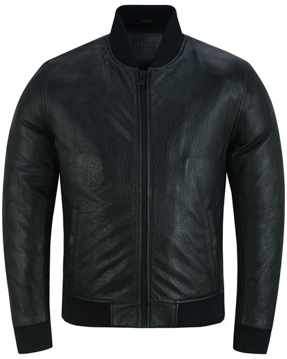 Stalwart Men's Fashion Leather Bomber Jacket  Thunderbird Speed Shop