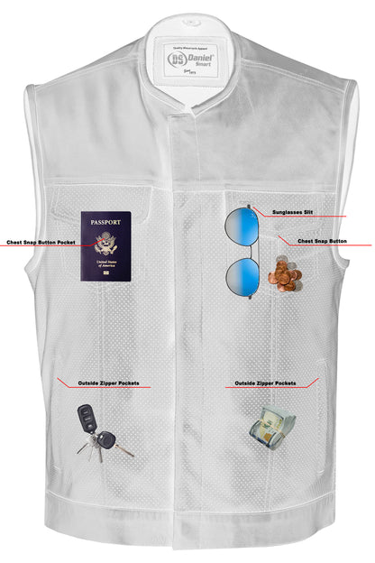 DS183 Men's Premium Perforated Single Back Panel Concealment Vest W/O  Thunderbird Speed Shop