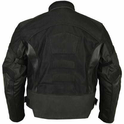 DS750BK Men's Mesh/ Leather Padded Jacket  Thunderbird Speed Shop