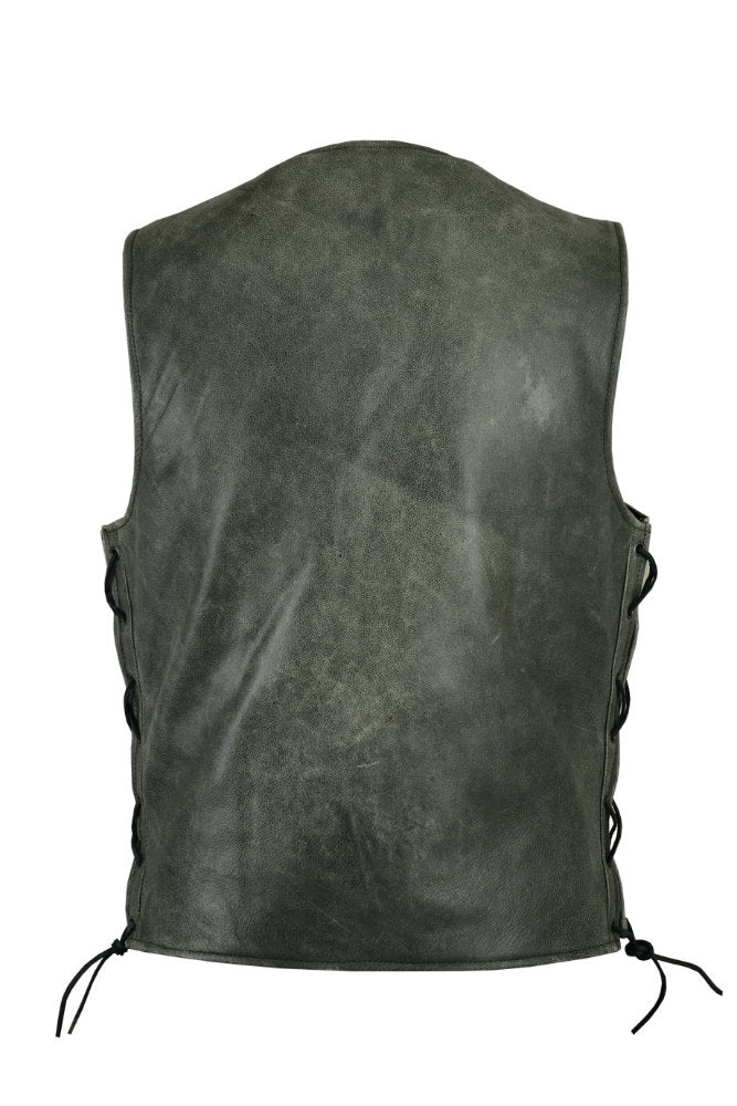 DS105V Men's Gray Single Back Panel Concealed Carry Vest  Thunderbird Speed Shop