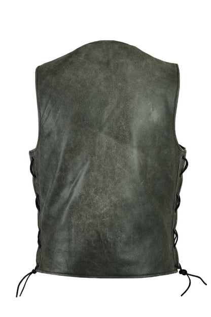 DS105V Men's Gray Single Back Panel Concealed Carry Vest  Thunderbird Speed Shop