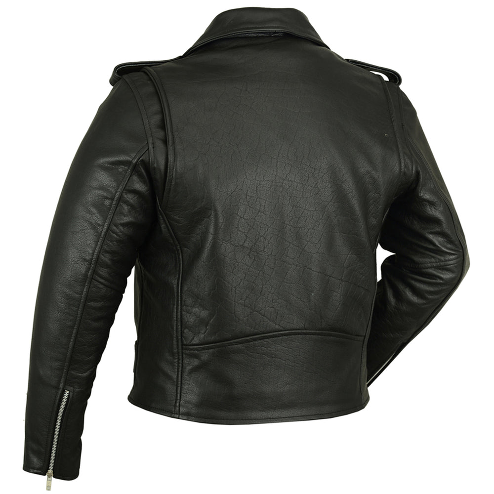 DS730 Men's Classic Plain Side Police Style M/C Jacket  Thunderbird Speed Shop