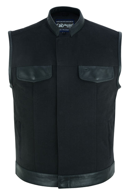 DS685 Canvas Material Single Back Panel Concealment Vest W/Leather Tr  Thunderbird Speed Shop