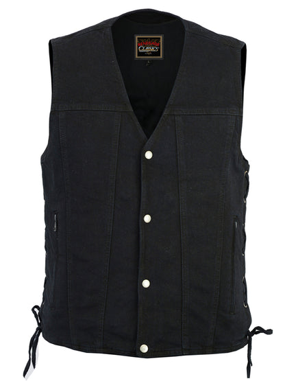 RC905BK Men's Single Back Panel Concealed Carry Denim Vest  Thunderbird Speed Shop