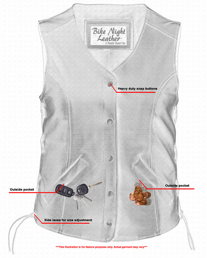 DS206 Women's Stylish Longer Body &frac34; Vest - Side Laces  Thunderbird Speed Shop