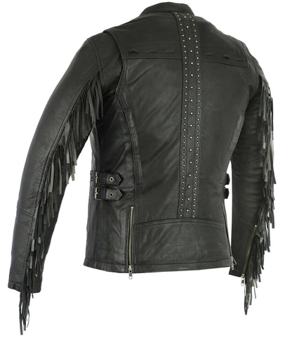 DS880 Women's Stylish Jacket with Fringe  Thunderbird Speed Shop