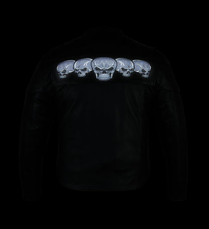 DS700 Men's Scooter Jacket w/Reflective Skulls  Thunderbird Speed Shop