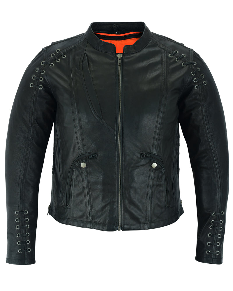 DS885 Women's Stylish Jacket with Grommet and Lacing Accents  Thunderbird Speed Shop