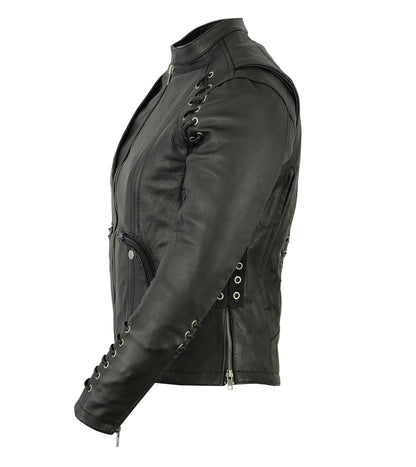 DS885 Women's Stylish Jacket with Grommet and Lacing Accents  Thunderbird Speed Shop