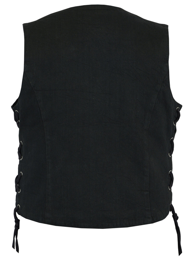 DM952 Women's Denim Classic Side Lace Vest  Thunderbird Speed Shop