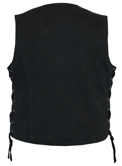 DM952 Women's Denim Classic Side Lace Vest  Thunderbird Speed Shop