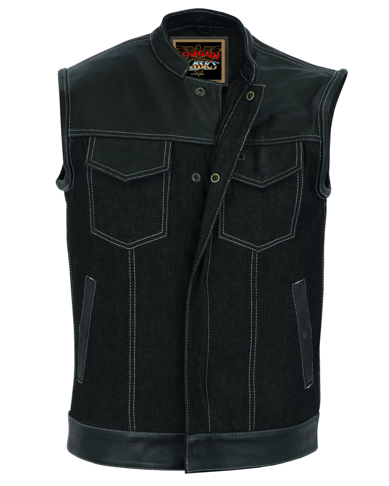 RC900 Men's Leather/Denim Combo Vest  Thunderbird Speed Shop