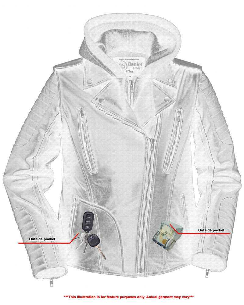 DS877 Women's M/C Jacket with Rub-Off Finish  Thunderbird Speed Shop