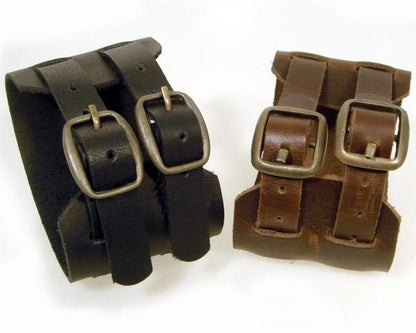 PV3209BLK Black Buckle Leather Cuff Bracelet with Belt Buckle Adj  Thunderbird Speed Shop