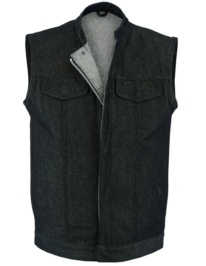 RC977 Men's Rough Rub-Off Raw Finish Denim Vest  Thunderbird Speed Shop