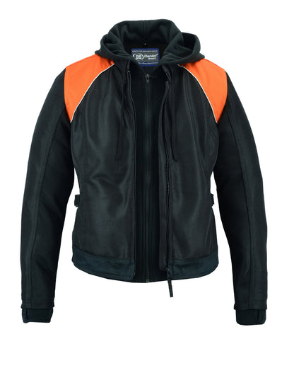 DS827 Women's Mesh 3-in-1 Riding Jacket (Black/Orange)  Thunderbird Speed Shop