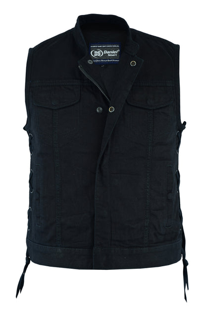 DM986 Women's Advance Side Laces Black Construction Denim Vest  Thunderbird Speed Shop