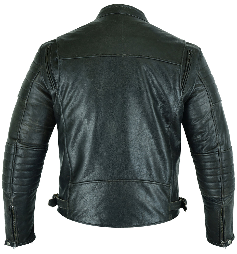 DS754 Men's Modern Crossover Scooter Jacket - Gun Metal Brown  Thunderbird Speed Shop