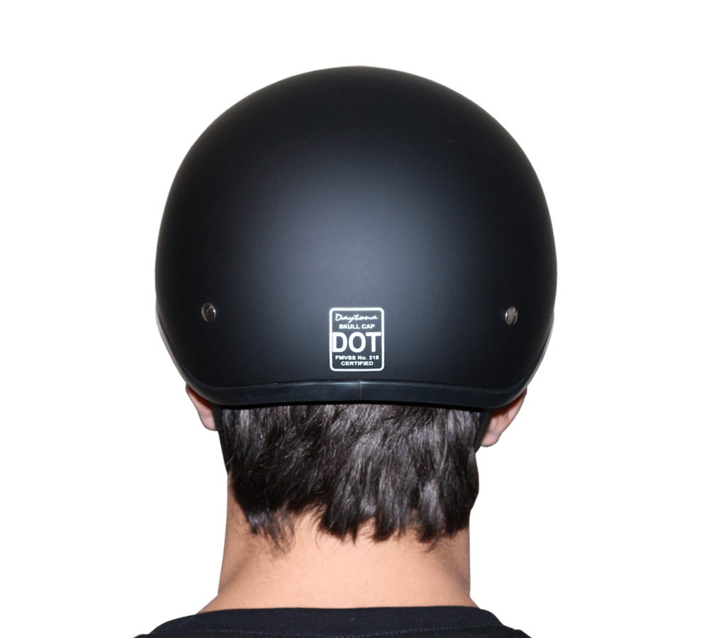 D1-A D.O.T. DAYTONA SKULL CAP- HI-GLOSS BLACK  Thunderbird Speed Shop