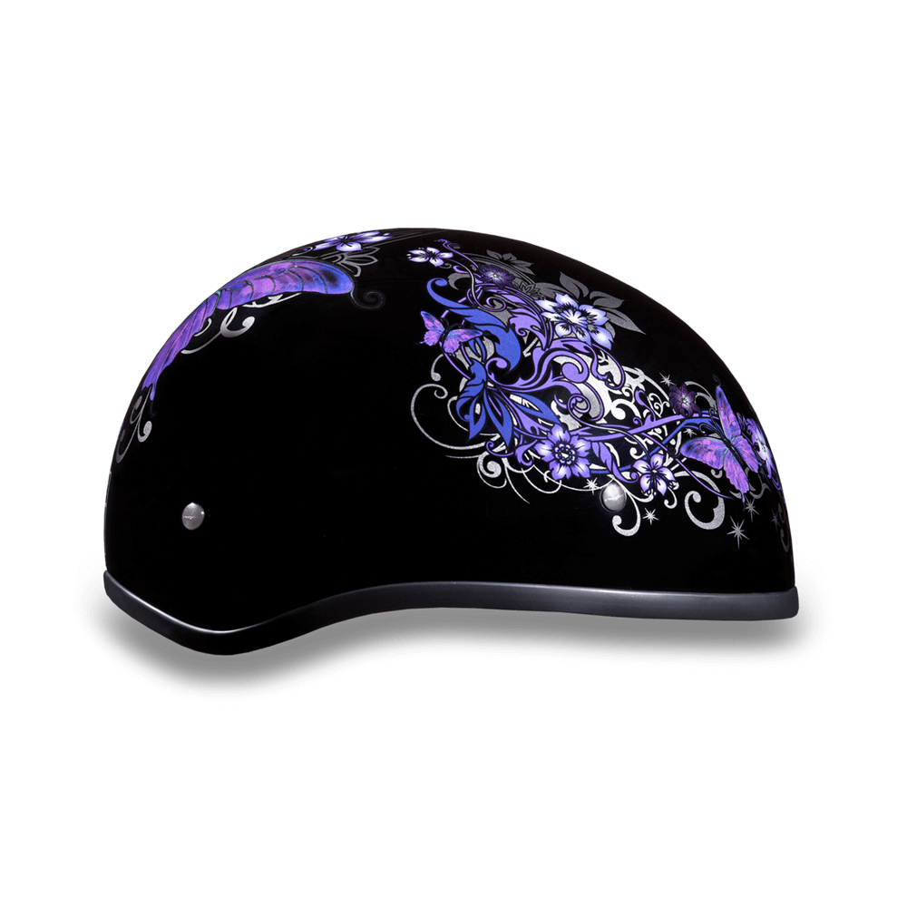 D6-B D.O.T. DAYTONA SKULL CAP - W/ BUTTERFLY  Thunderbird Speed Shop