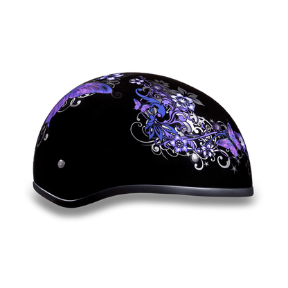 D6-B D.O.T. DAYTONA SKULL CAP - W/ BUTTERFLY  Thunderbird Speed Shop