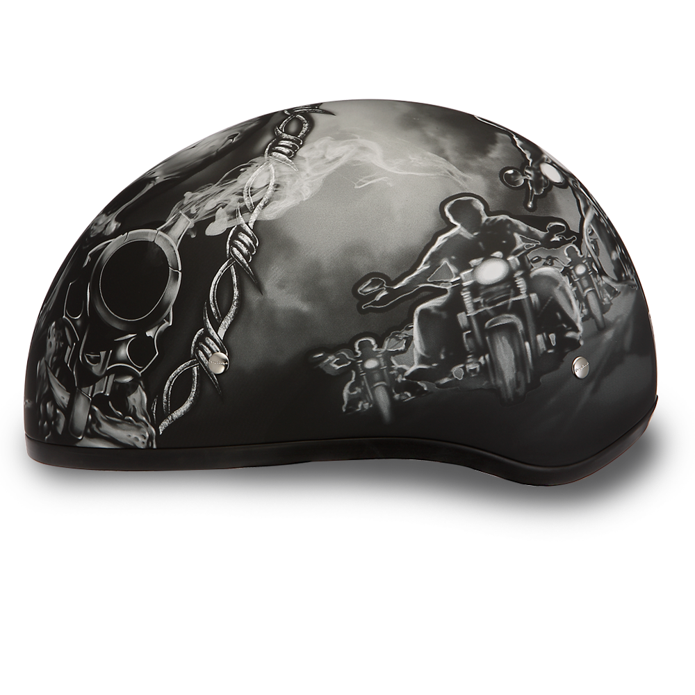 D6-G D.O.T. DAYTONA SKULL CAP - W/ GUNS  Thunderbird Speed Shop