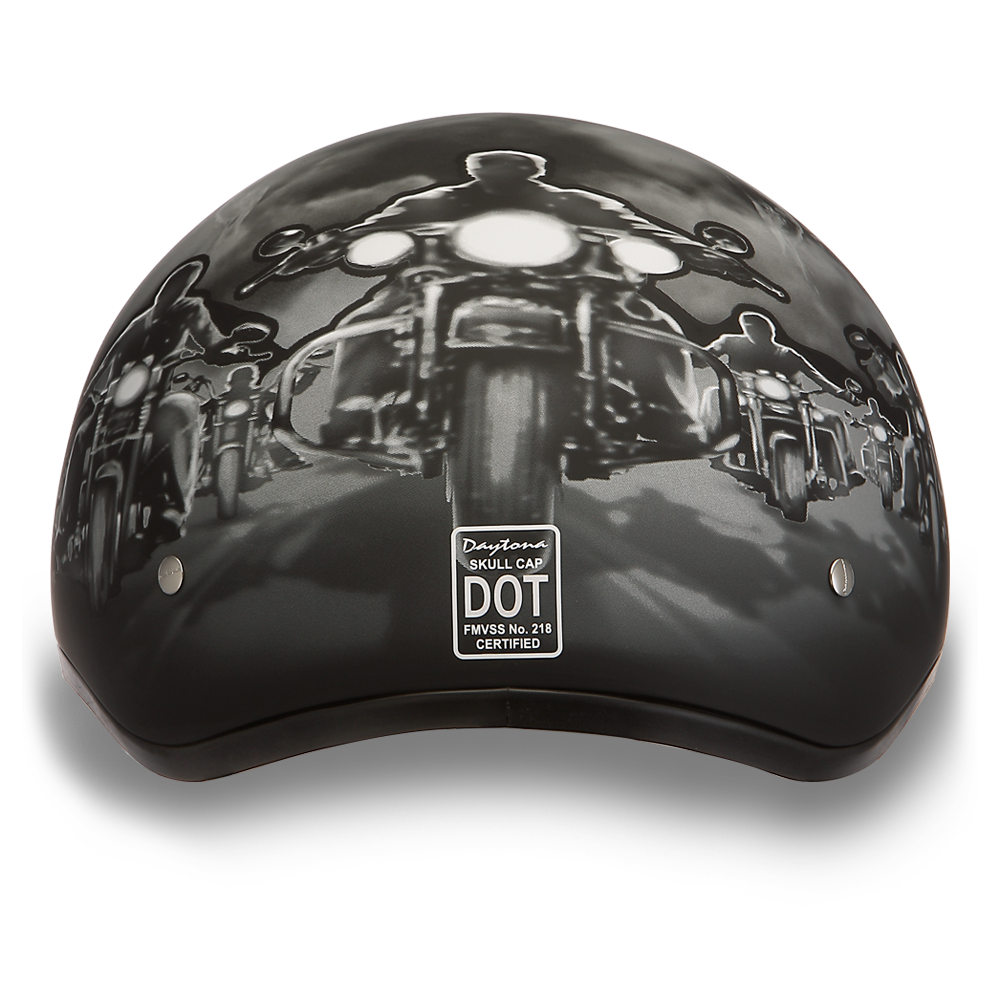 D6-G D.O.T. DAYTONA SKULL CAP - W/ GUNS  Thunderbird Speed Shop