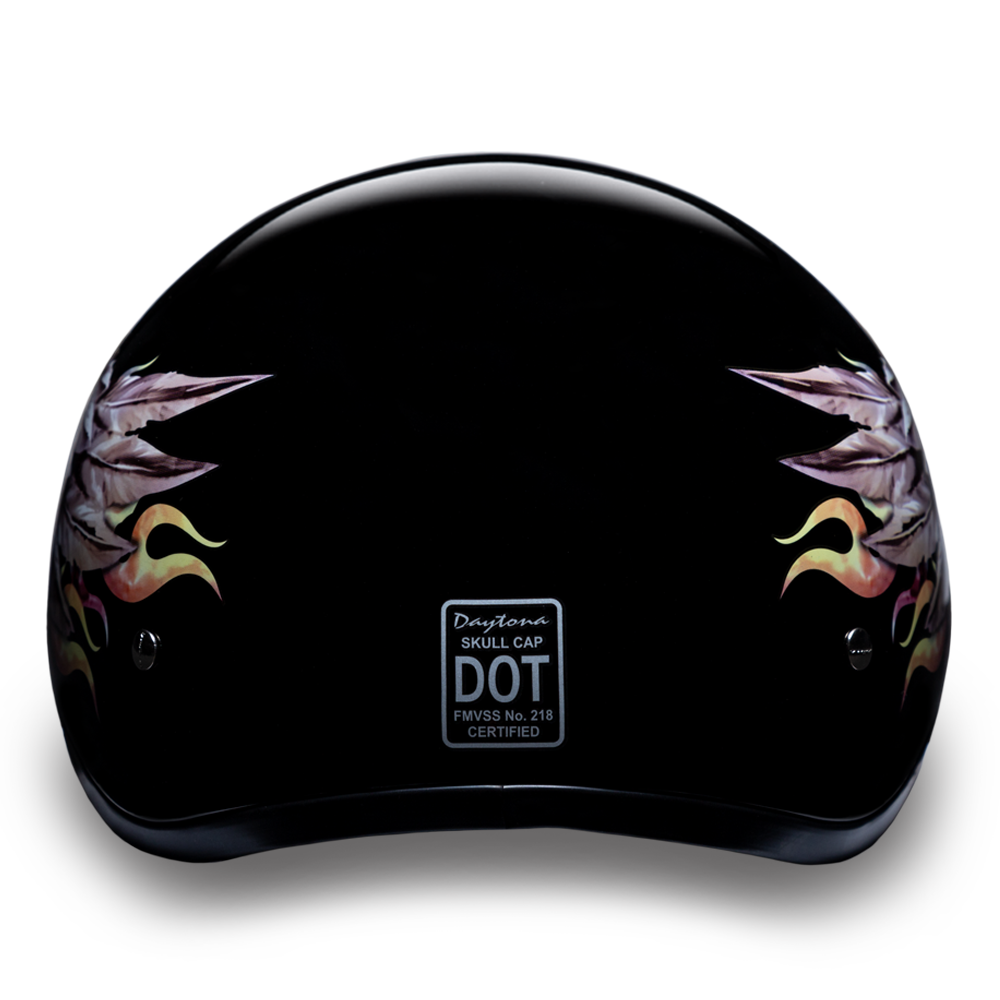 D6-SKW D.O.T. DAYTONA SKULL CAP - W/ SKULL WINGS  Thunderbird Speed Shop