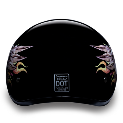 D6-SKW D.O.T. DAYTONA SKULL CAP - W/ SKULL WINGS  Thunderbird Speed Shop