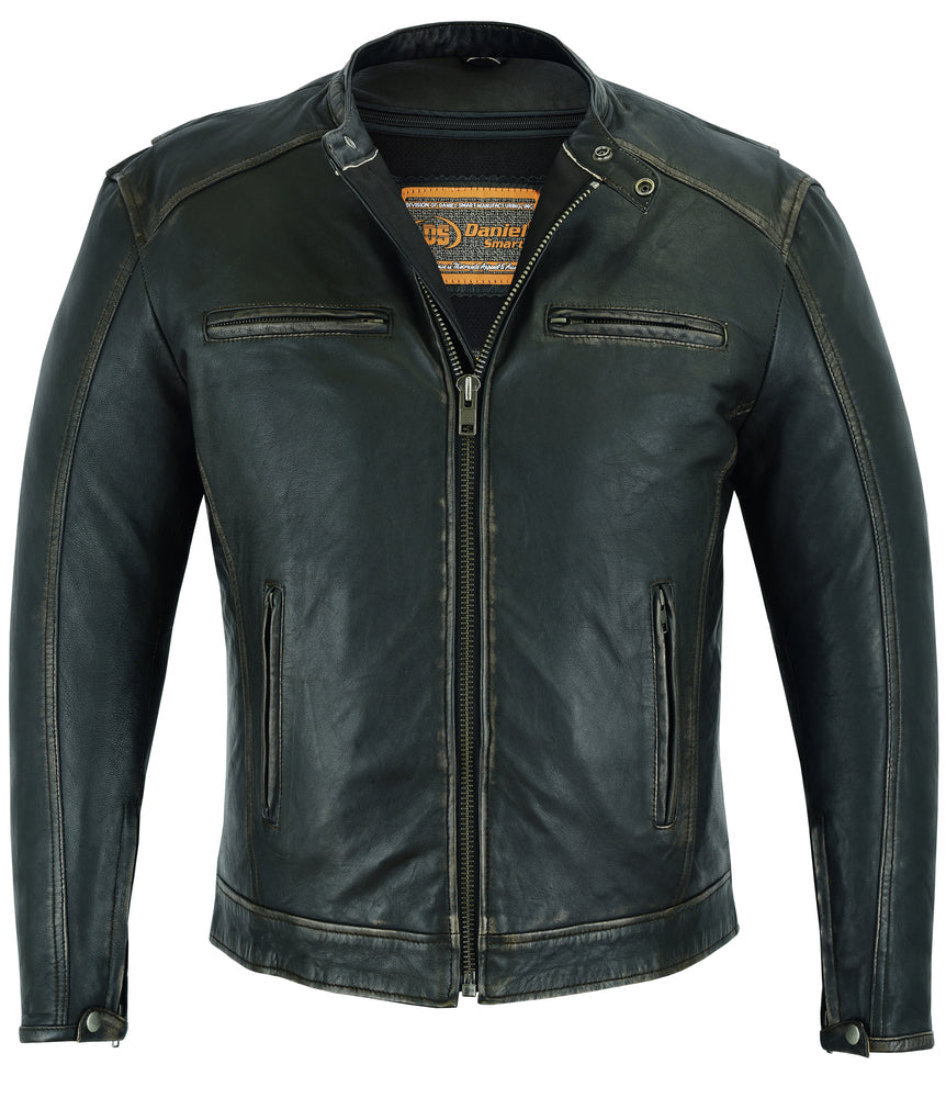 DS743 Men's Cruiser Jacket in Lightweight Drum Dyed Distressed Naked  Thunderbird Speed Shop