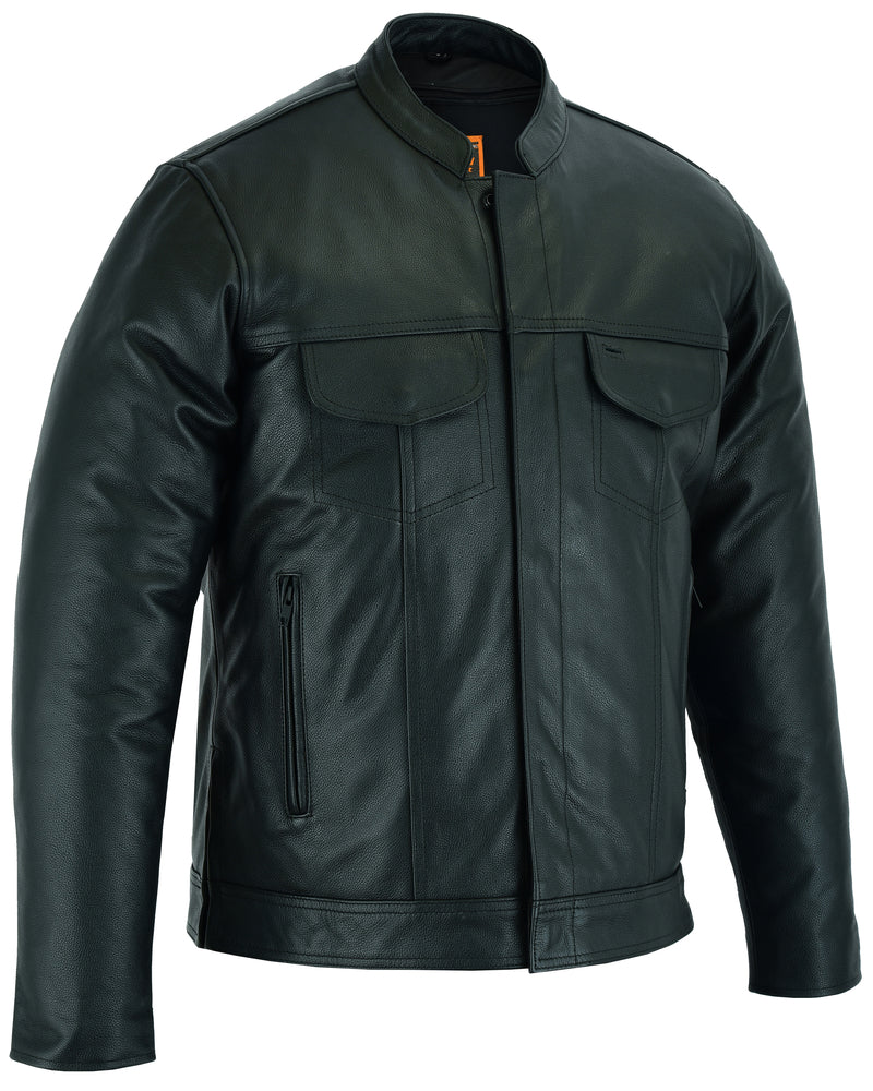 DS788 Men's Full Cut Leather Shirt with Zipper/Snap Front  Thunderbird Speed Shop