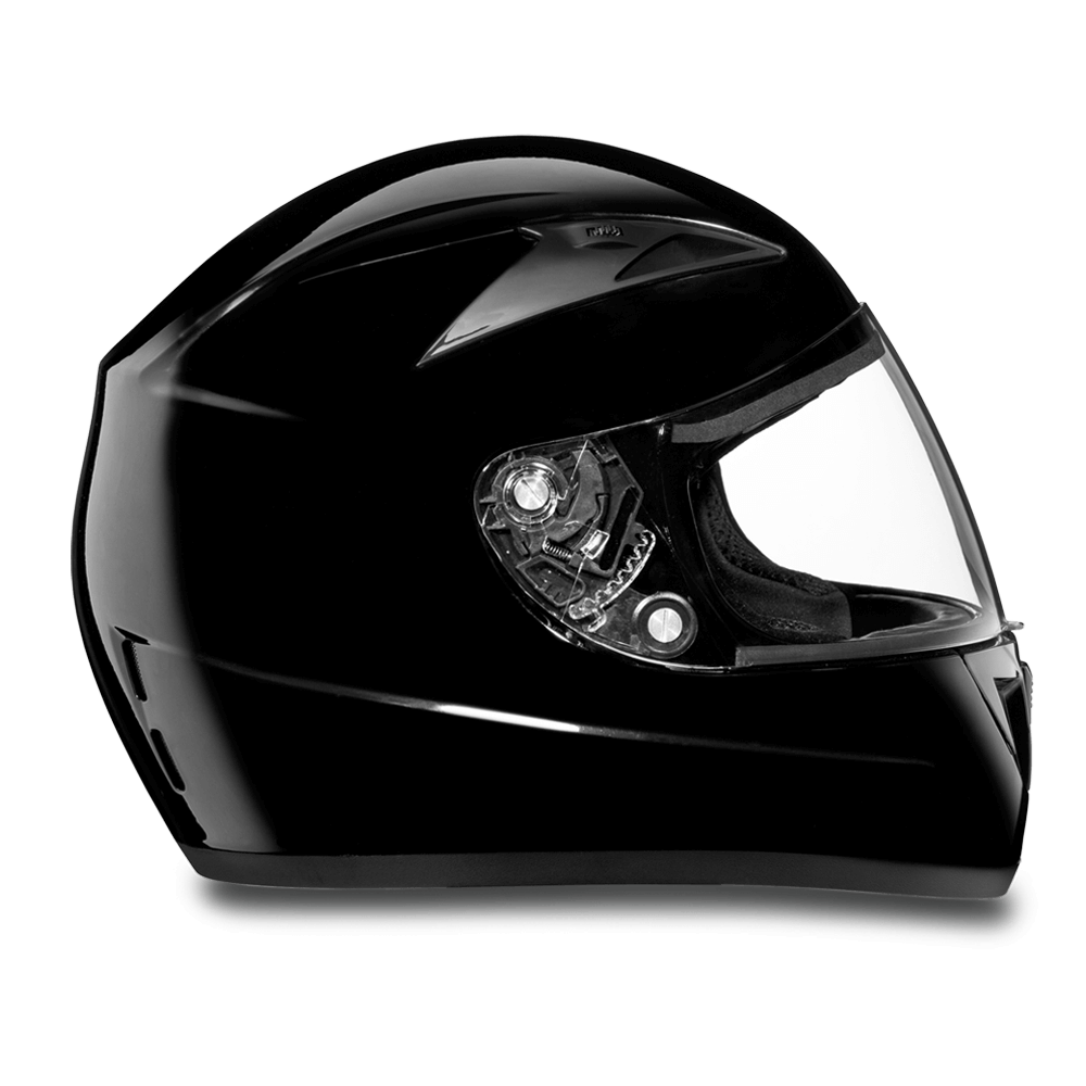 F1-A D.O.T. FULL FACE: DAYTONA SHADOW: HI-GLOSS BLACK  Thunderbird Speed Shop