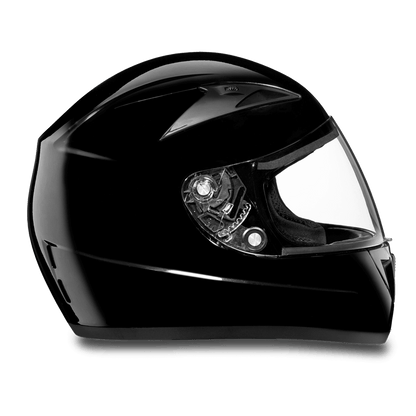 F1-A D.O.T. FULL FACE: DAYTONA SHADOW: HI-GLOSS BLACK  Thunderbird Speed Shop