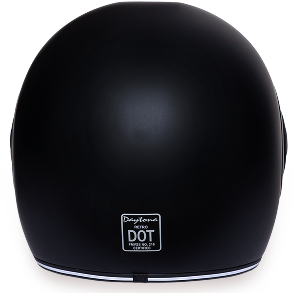 R1-B D.O.T. FULL FACE: DAYTONA RETRO: DULL BLACK  Thunderbird Speed Shop